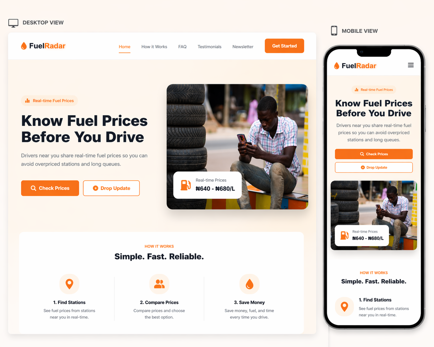 FuelRadar Website Screenshot